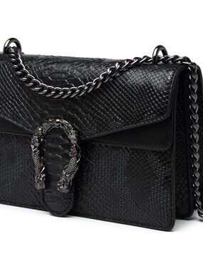 Crossbody Bags for Women - Snake Printed Clutch Purses Leather Chain Shoulder Ba